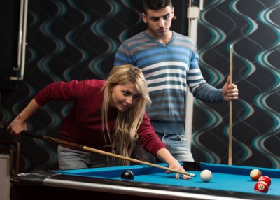 Students play pool london